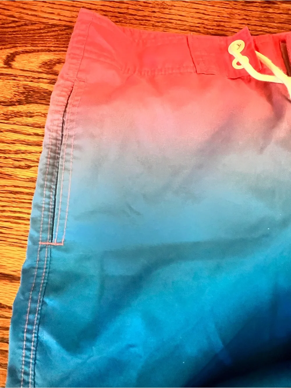 Hollister Men’s Pink-to-Blue Ombre Swim Shorts